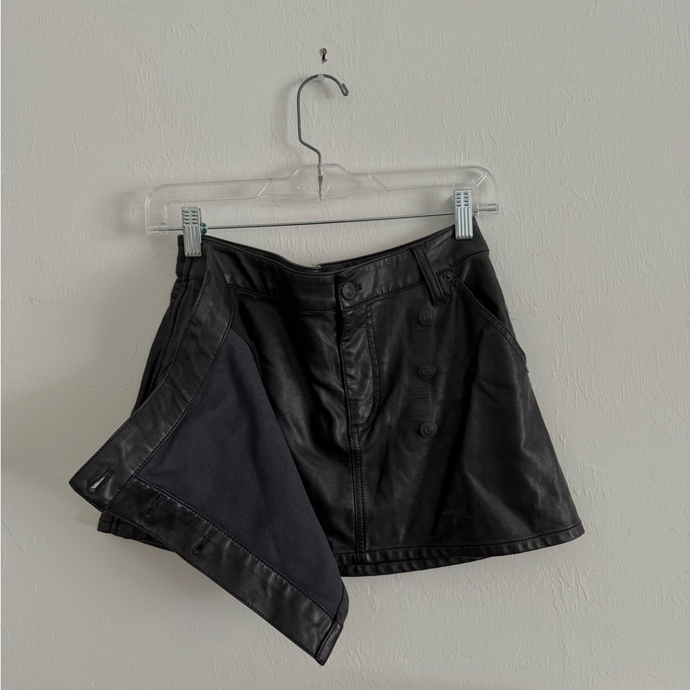 Free People Black Vegan Leather Skirt - Picture 3 of 3